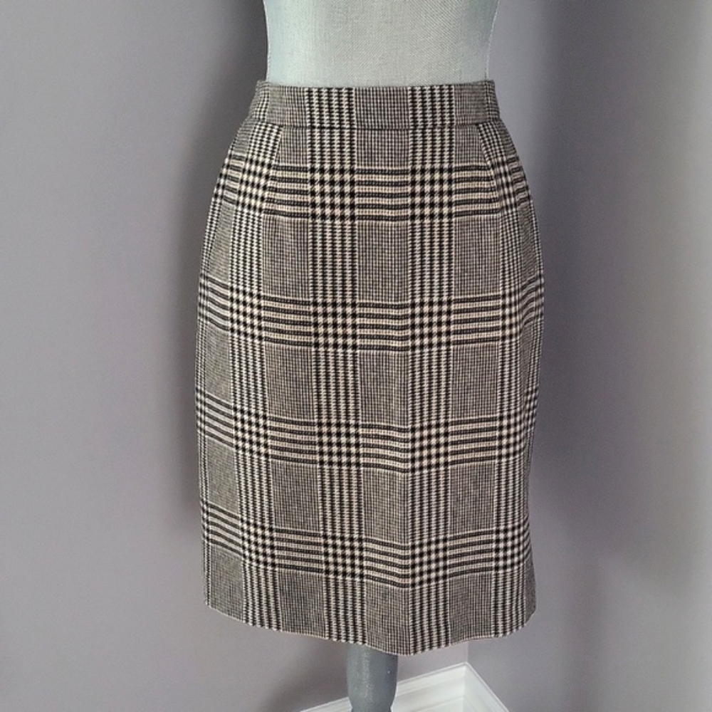 Brooks Brothers Glen Plaid Merino Wool Skirt
